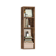 Boekenrek met open planken – vooraanzicht – bruin breed