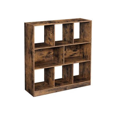 Houten plank met open vakken