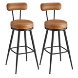 EKHO collectie barkruk set van 2 kunstleer – vooraanzicht – beige hoog