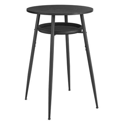 EKHO Collectie - Hoge bartafel met opbergruimte en stijlvolle afwerking – vooraanzicht – zwart