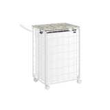 Wasmand 110 L met deksel inktzwart en leigrijs – vooraanzicht – wit groot
