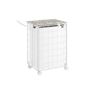 Wasmand 110 L met deksel inktzwart en leigrijs – vooraanzicht – wit groot