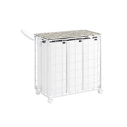 Wasmand 110 L met deksel inktzwart en leigrijs – vooraanzicht – wit