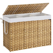 Handgeweven wasmand van synthetisch rotan