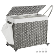 Handgeweven wasmand van 140 liter, gemaakt van polyrotan