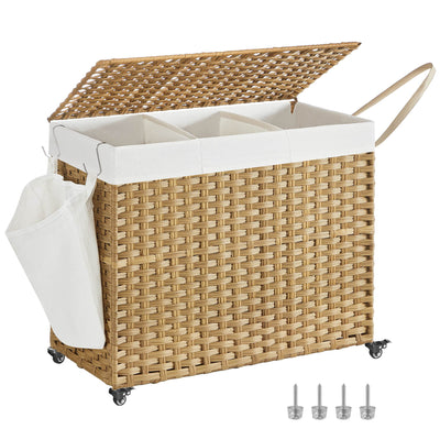 Handgeweven wasmand van 140 liter, gemaakt van polyrotan