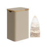 Wasmand met deksel – vooraanzicht – beige groot