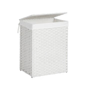 Handgeweven wasmand van synthetisch rotan