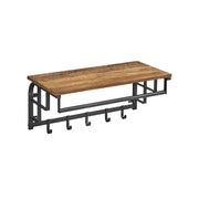 Wandplank met 5 afneembare haken