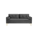 Bank met fluwelen bekleding en metalen poten | Kymiko