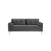 Bank met fluwelen bekleding en metalen poten