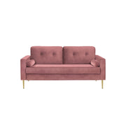 Bank met fluwelen bekleding en metalen poten