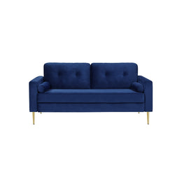 Bank met fluwelen bekleding en metalen poten
