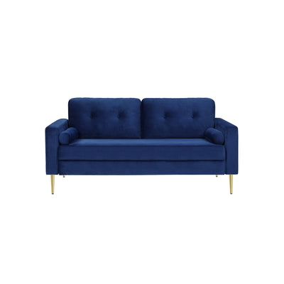 Bank met fluwelen bekleding en metalen poten