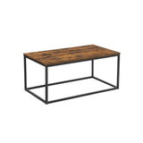 Salontafel met metalen frame vintage bruin-zwart | Kymiko