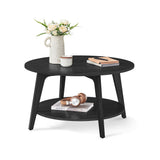 Collectie MAEZO – Salontafel met twee niveaus en handige opbergruimte – vooraanzicht – zwart