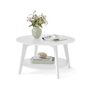 Collectie MAEZO – Salontafel met twee niveaus en handige opbergruimte – vooraanzicht – wit