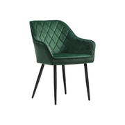 Eetkamerstoelen met armleuningen en fluwelen bekleding