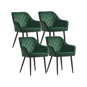 Eetkamerstoelen met armleuningen en fluwelen bekleding