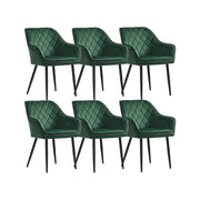 Eetkamerstoelen met armleuningen en fluwelen bekleding