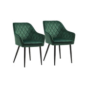 Eetkamerstoelen met armleuningen en fluwelen bekleding