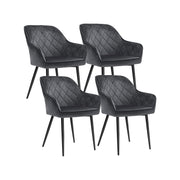 Eetkamerstoelen met armleuningen en fluwelen bekleding