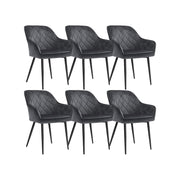 Eetkamerstoelen met armleuningen en fluwelen bekleding