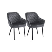 Eetkamerstoelen met armleuningen en fluwelen bekleding