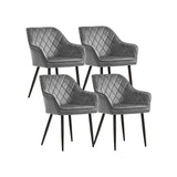 Eetkamerstoelen met armleuningen en fluwelen bekleding | Kymiko