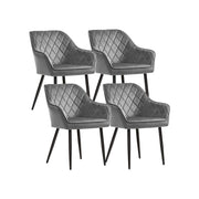 Eetkamerstoelen met armleuningen en fluwelen bekleding