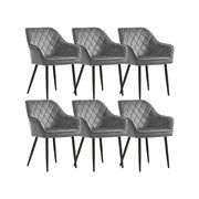 Eetkamerstoelen met armleuningen en fluwelen bekleding