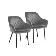 Eetkamerstoelen met armleuningen en fluwelen bekleding