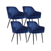 Eetkamerstoelen met armleuningen en fluwelen bekleding