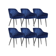 Eetkamerstoelen met armleuningen en fluwelen bekleding