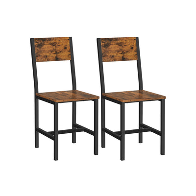 Set van 2 eetkamerstoelen met metalen frame