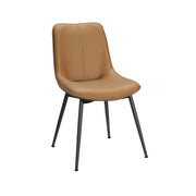 Eetkamerstoel met rugleuning – vooraanzicht – beige poot naturel