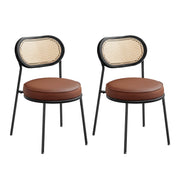 Set van 2 boho barkrukken van rotan
