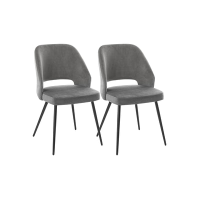 Set van 2 eetkamerstoelen met metalen poten