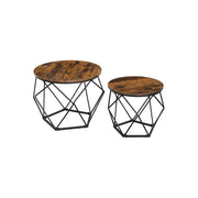 Ronde salontafel met afneembaar blad, set van 2