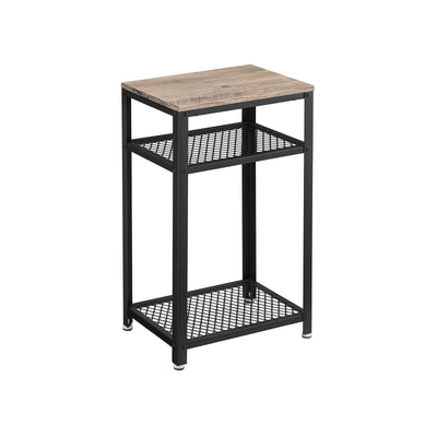 Bijzettafel 2 roosterplanken greige zwart | Kymiko