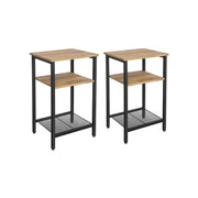 Set van 2 bijzettafels honingbruin en zwart | Kymiko