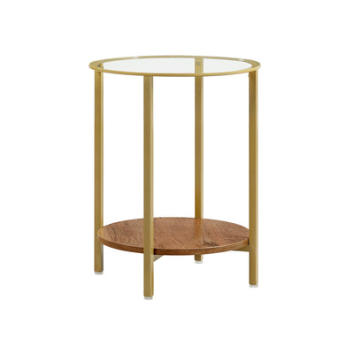 Bijzettafel hazelnootbruin-goud | Kymiko
