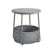 Ronde bijzettafel met stoffen mand