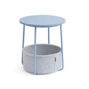 Ronde bijzettafel met stoffen mand