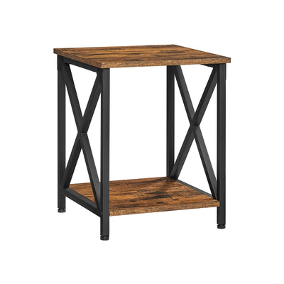Bijzettafel vintage bruin-zwart | Kymiko