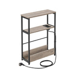 Bijzettafel met 3 planken smal – vooraanzicht – beige
