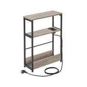 Bijzettafel met 3 planken smal – vooraanzicht – beige