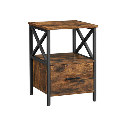 Nachtkastje in industriële stijl voor in de slaapkamer | Kymiko