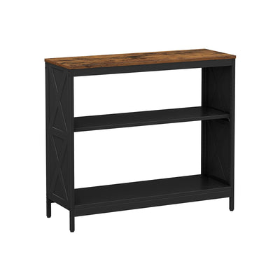 Consoletafel met 3 planken vintage bruinzwart | Kymiko