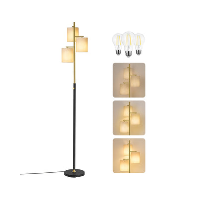 Staande lamp met stoffen kap en verstelbare helderheid